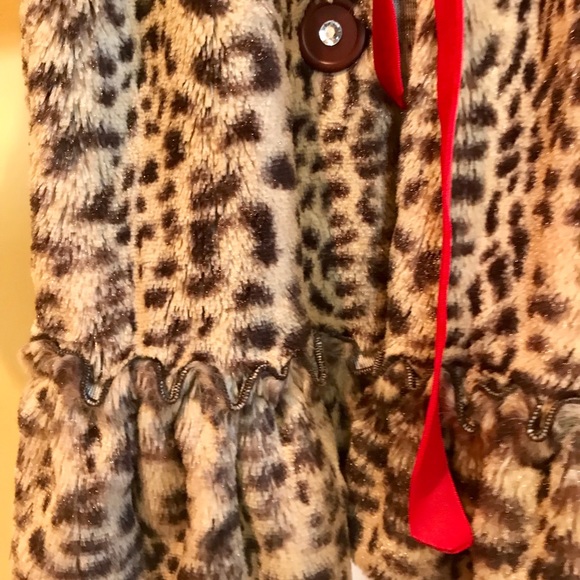 Girls Leopard Print Coat Size 8 - Picture 6 of 7